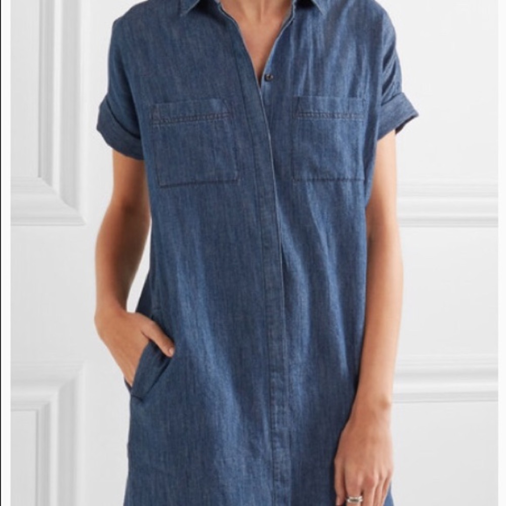 MADEWELL BLUE DENIM SHIRT DRESS in KIERAN WASH